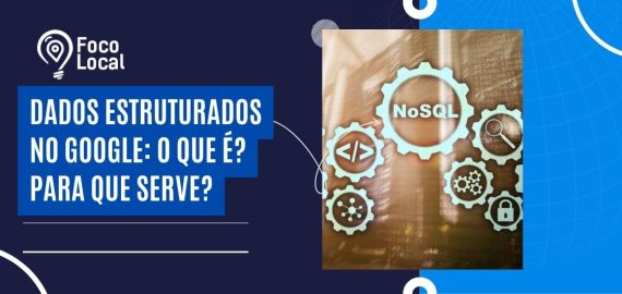 Banner com a frase “Dados estruturados no Google: o que é? Para que serve?” ao lado de ícones de tecnologia representando estruturação de dados.