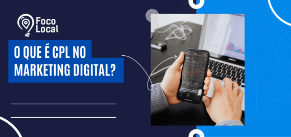 Gráfico de desempenho exibido em celular e notebook, representando análise de resultados e o conceito de O que é CPL no marketing digital.